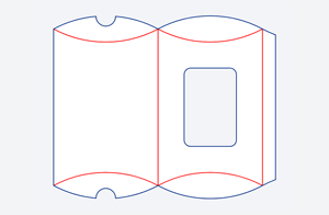Pillow Box with Window Dieline